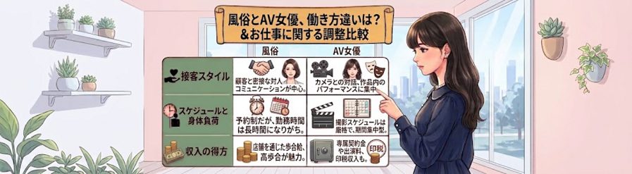 風俗とAV女優では働き方にどんな違いがある？